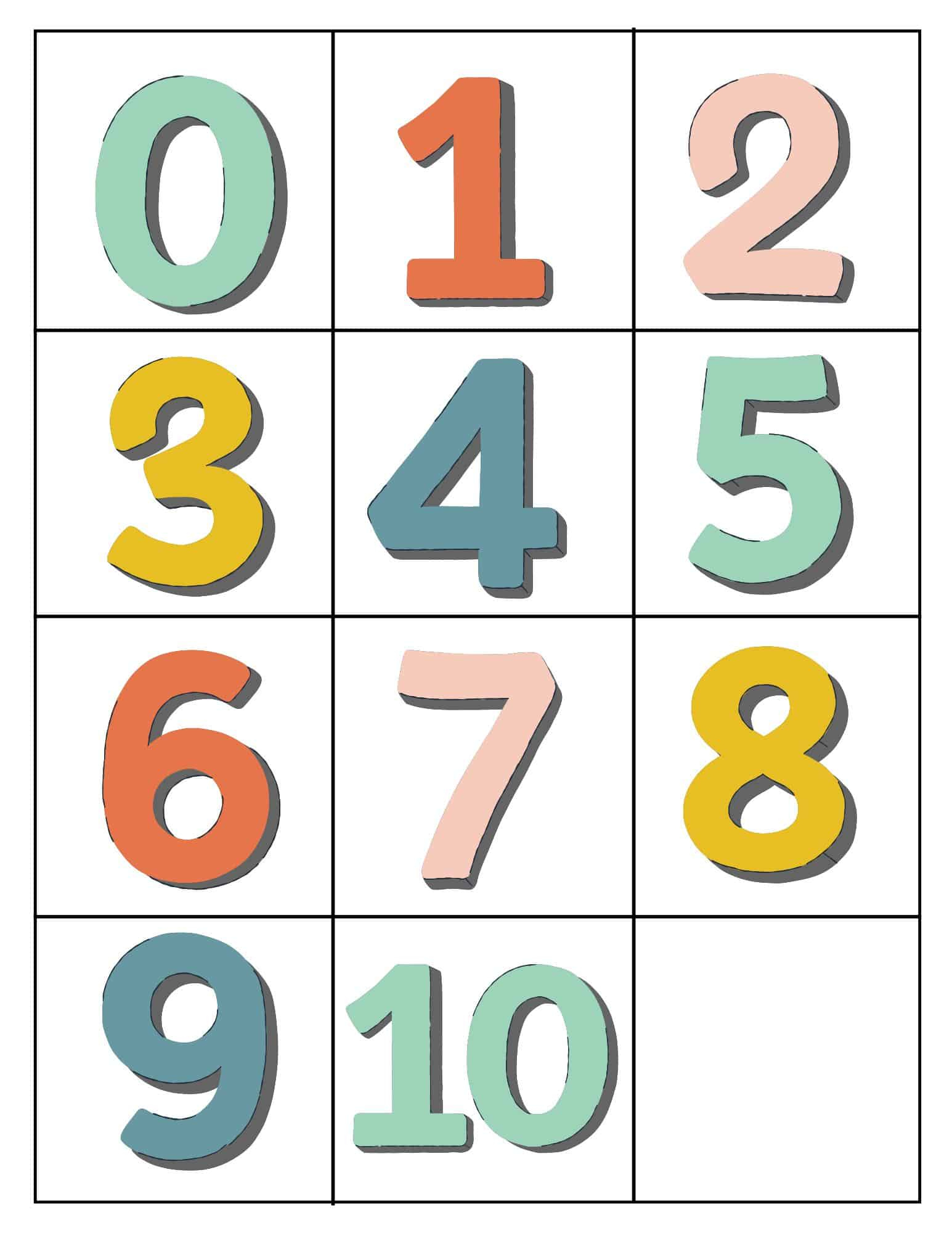 0-10 Printable Numbers (Free Templates In All Sizes) intended for Free Printable Number Chart 1-10