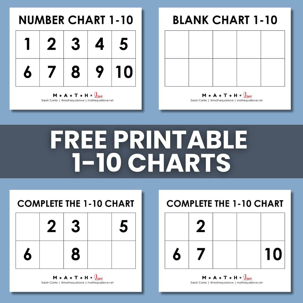 1-10 Number Chart For Kids (Free Printable Pdf) inside Free Printable Number Chart 1-10
