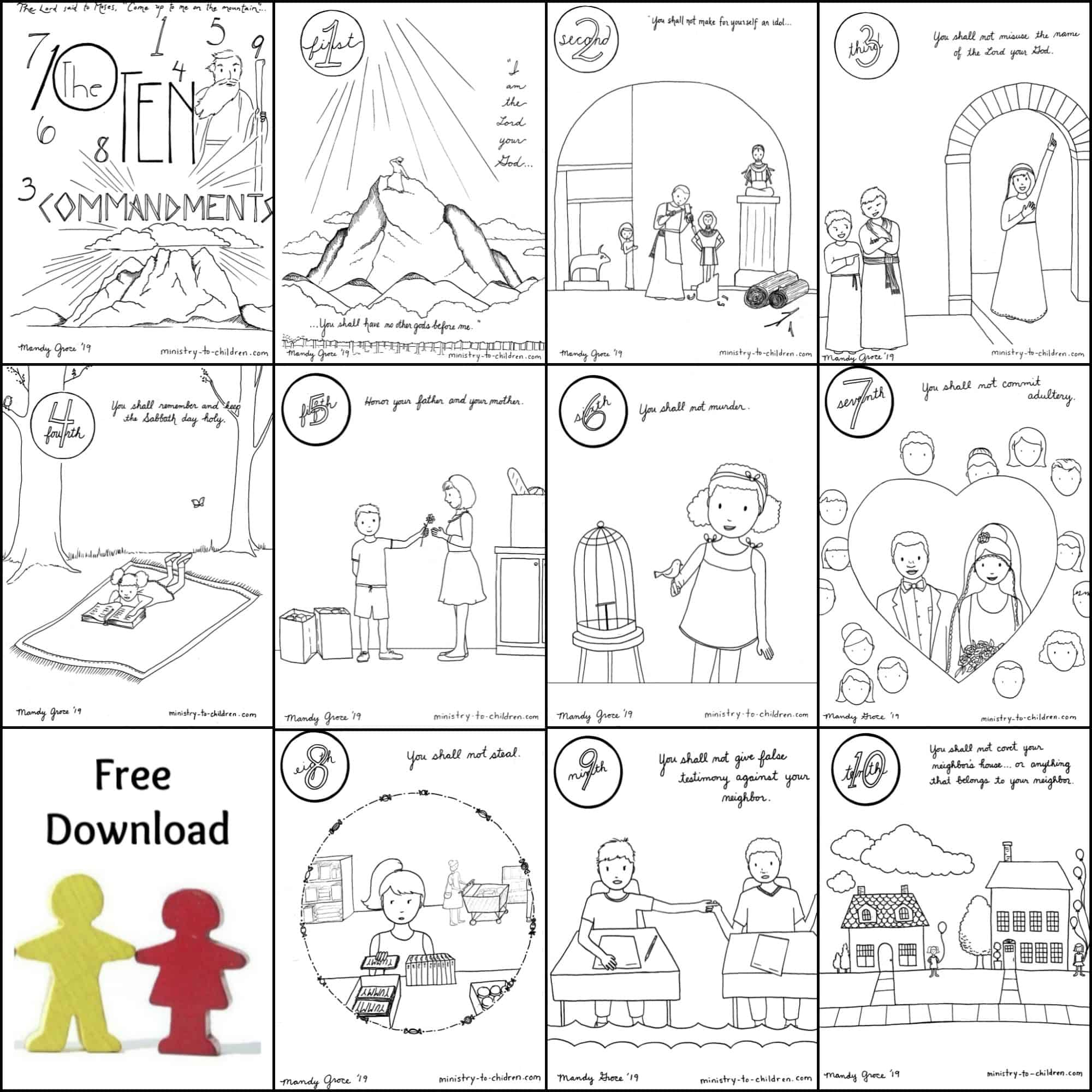 10 Commandments Coloring Book [Free Printable Pdf] Pages For Kids pertaining to Free Catholic Ten Commandments Printable