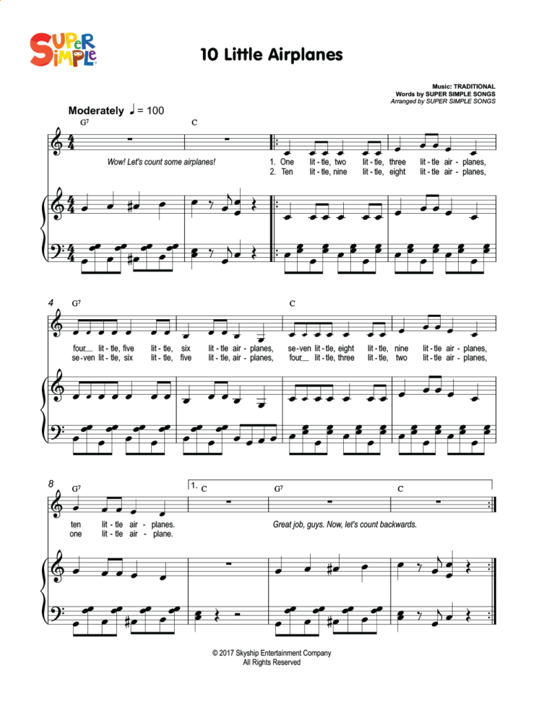 10 Little Airplanes Sheet Music Super Simple Intended For Airplanes Piano Sheet Music Free Printable 10 Little Airplanes Sheet Music Super Simple Intended For Airplanes Piano Sheet Music Free Printable