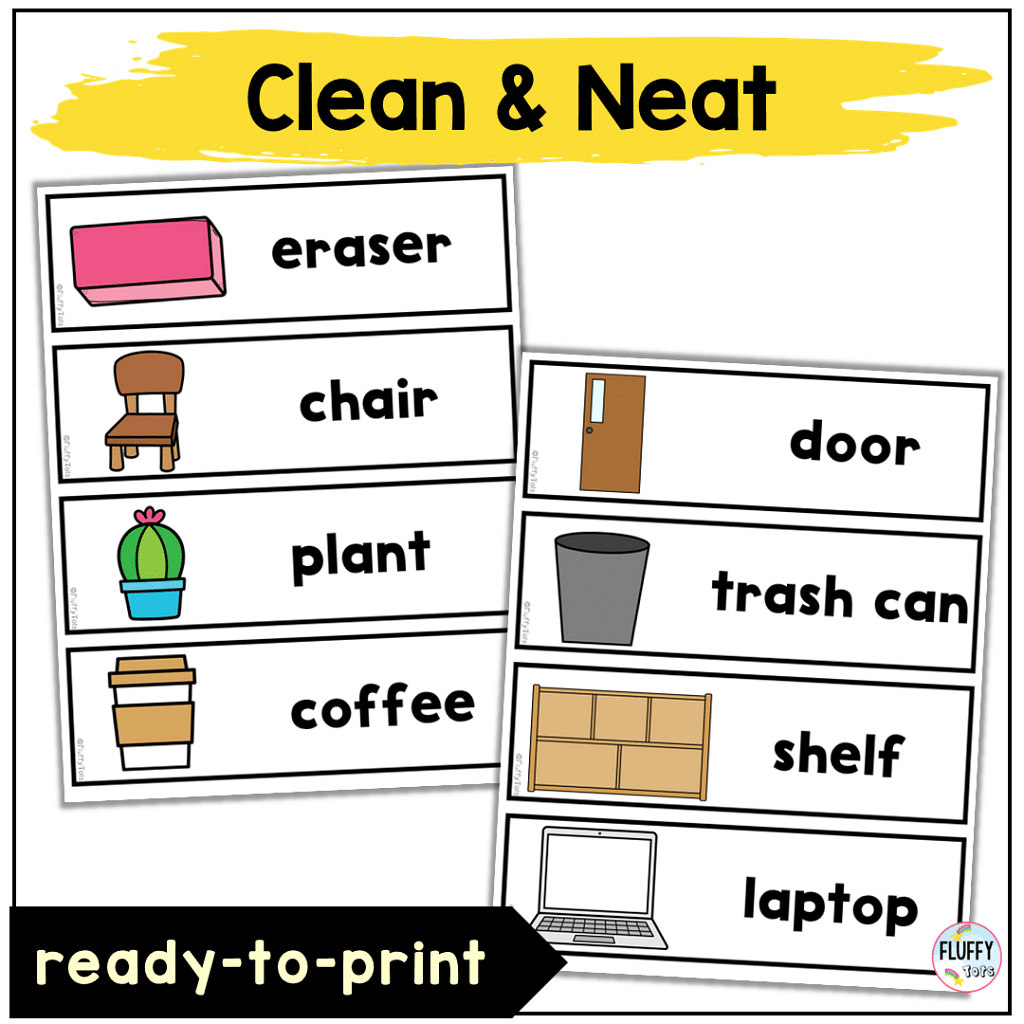 100+ Fun Classroom Labels With Pictures For Back To School throughout Free Printable Classroom Labels For Preschoolers