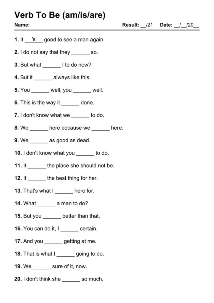 101 Verb To Be Pdf Worksheets With Answers [2103 Exercises Intended For Free Printable Esl Grammar Worksheets 101 Verb To Be Pdf Worksheets With Answers [2103 Exercises Intended For Free Printable Esl Grammar Worksheets
