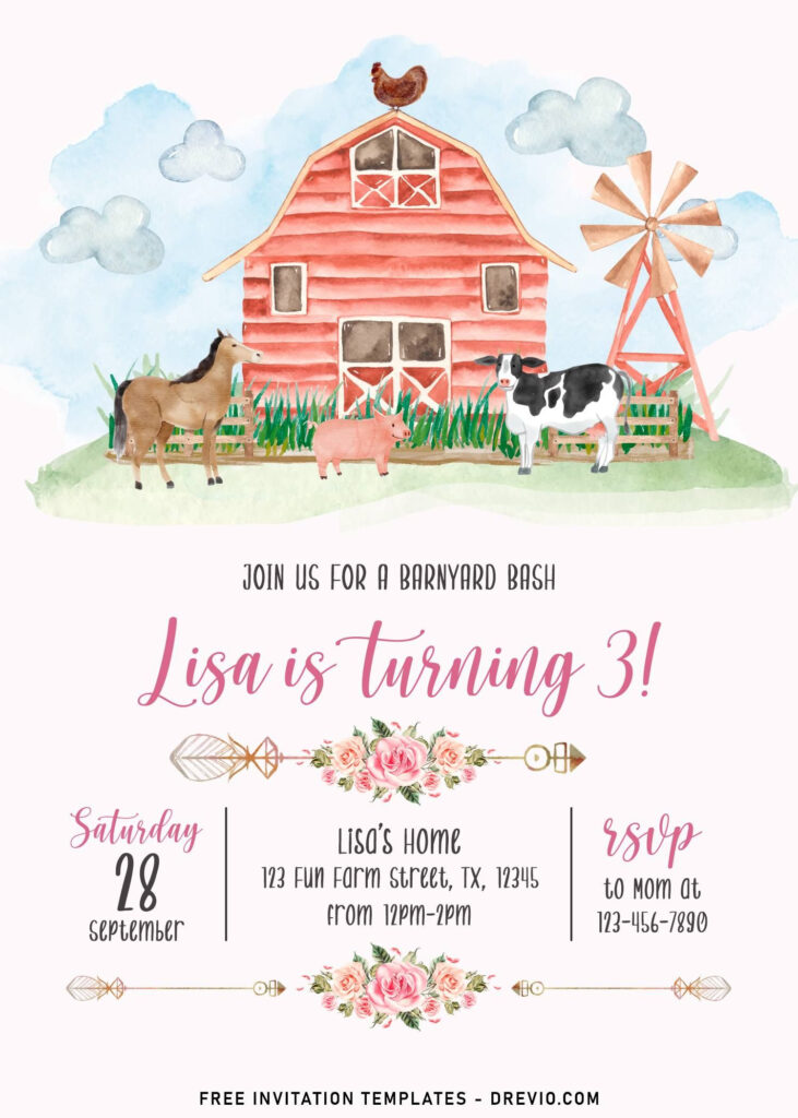 11+ Farm Animals Birthday Invitation Templates For Your Kids Inside Free Printable Farm Birthday Invitations 11+ Farm Animals Birthday Invitation Templates For Your Kids Inside Free Printable Farm Birthday Invitations