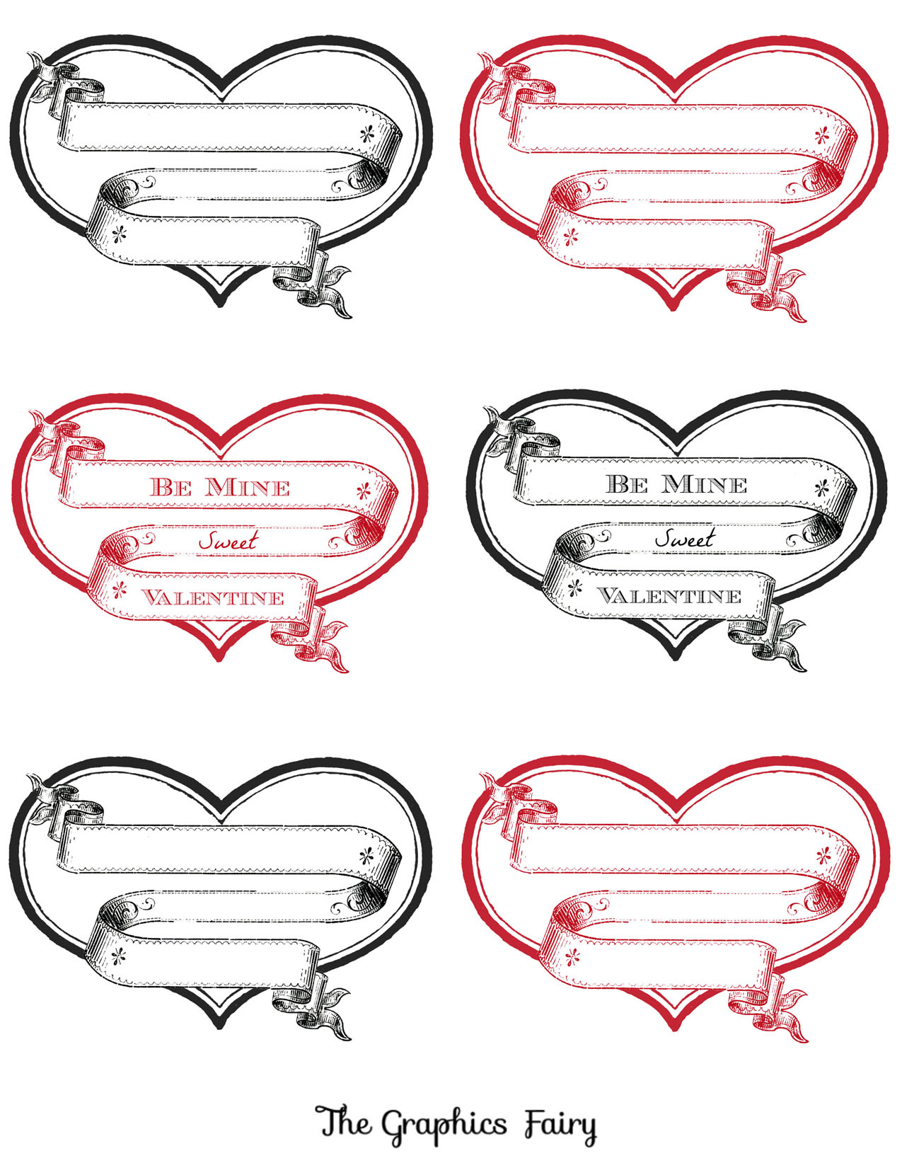 12+ Printable Valentine Heart Images! - The Graphics Fairy with regard to Free Printable Valentine Graphics