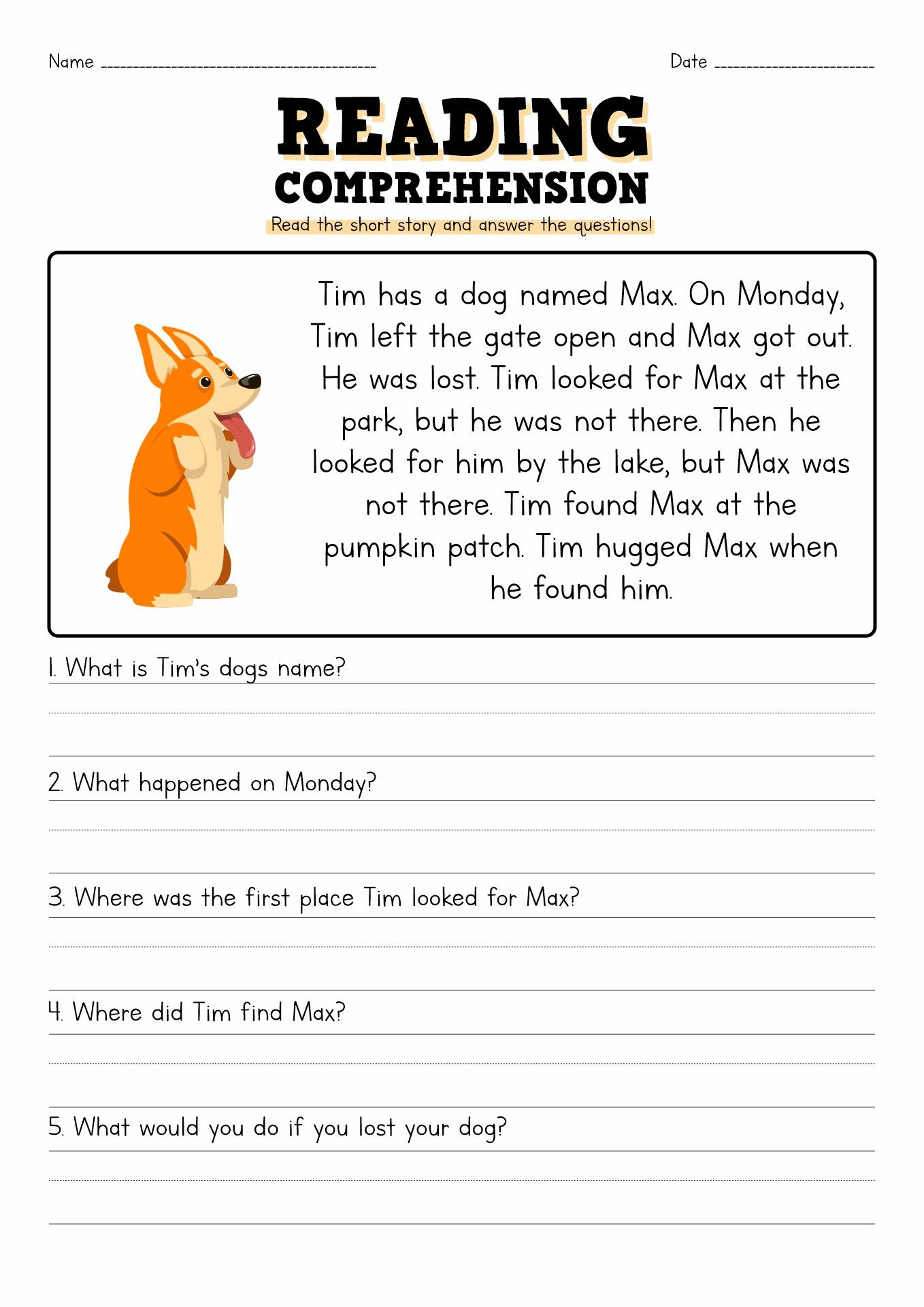 13 Short Story Reading Comprehension Worksheets | Reading throughout Free Printable Short Stories For Grade 3