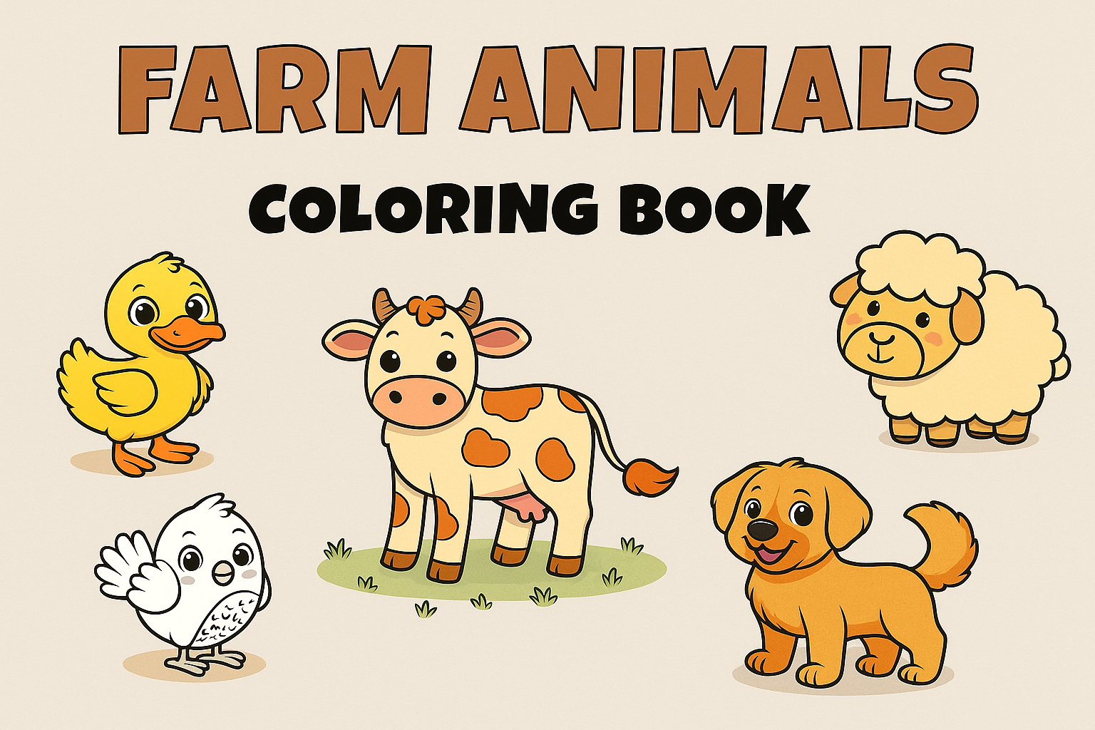 15 Farm Animal Coloring Pages For Kids – Free Printable Fun! in Free Printable Farm Animal Pictures