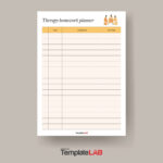 15 Printable Homework Planners (Pdf, Word, Excel) ᐅ Templatelab Regarding Free Printable Homework Templates