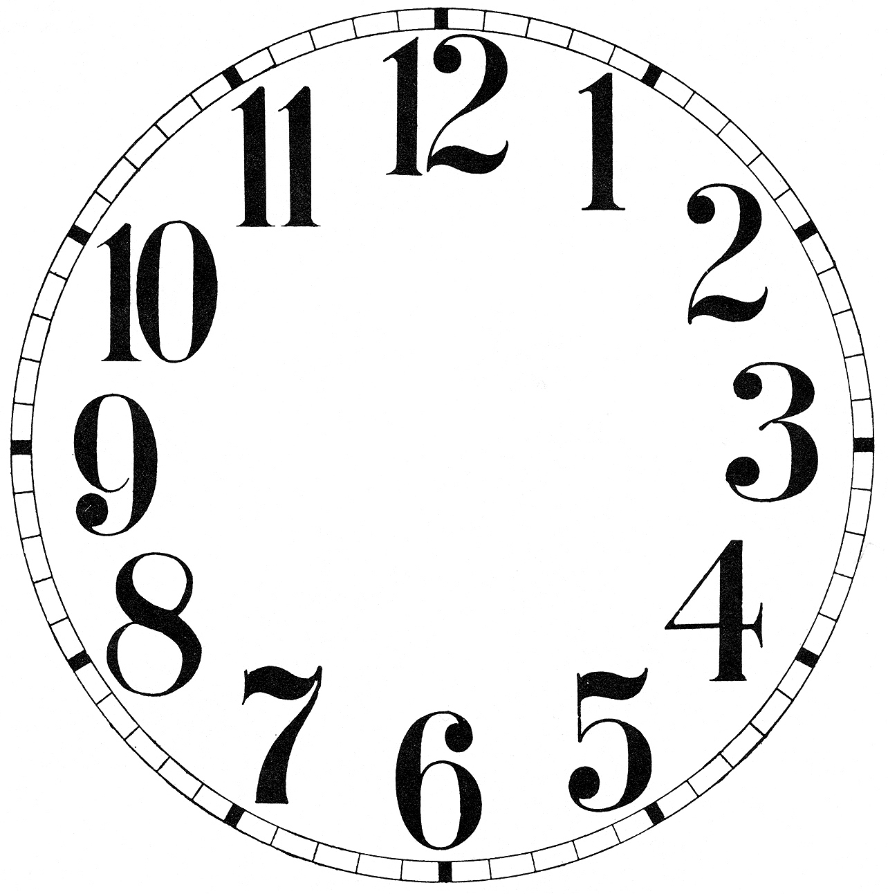 16 Clock Face Images - Print Your Own! - The Graphics Fairy pertaining to Free Printable Clock Faces