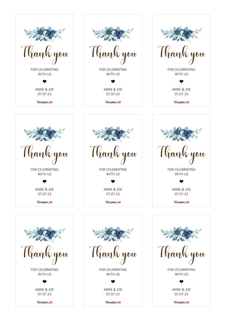 Free Printable Wedding Thank You Tags