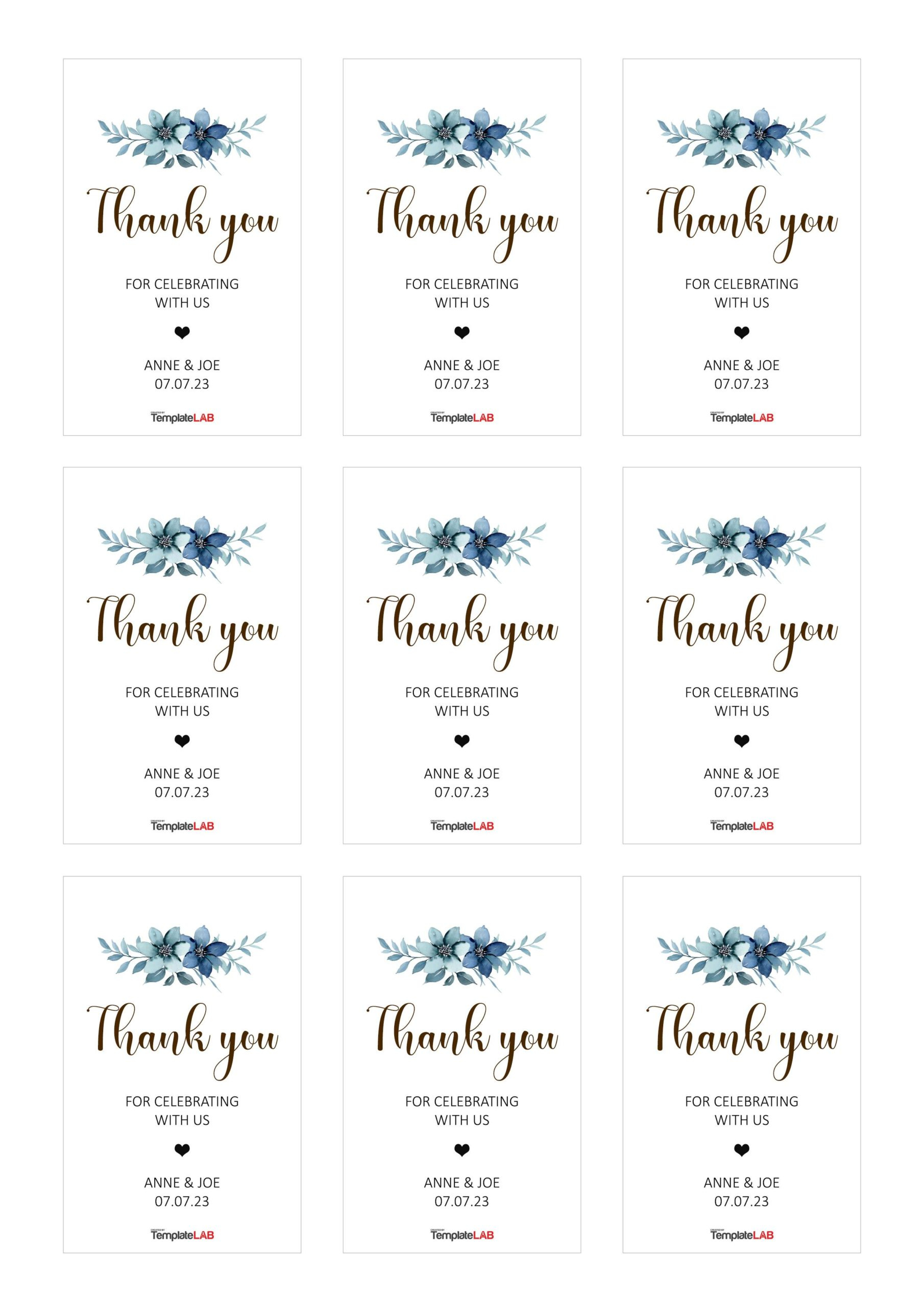 19 Free Editable Gift Tag Templates [Word, Pptx, Psd] inside Free Printable Wedding Thank You Tags