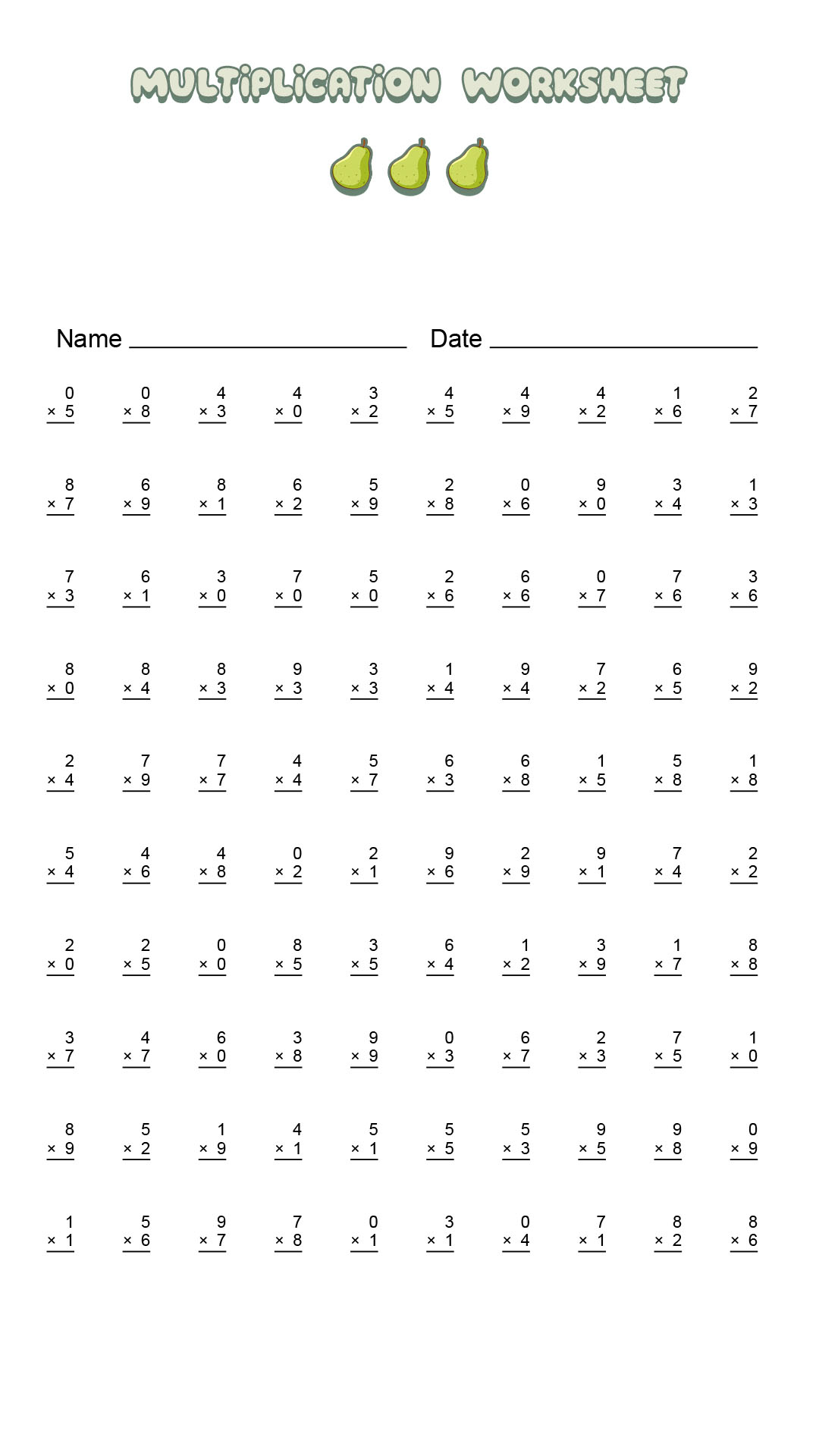 19 Timed Multiplication Worksheets - Free Pdf At Worksheeto for Free Printable Multiplication Speed Drills