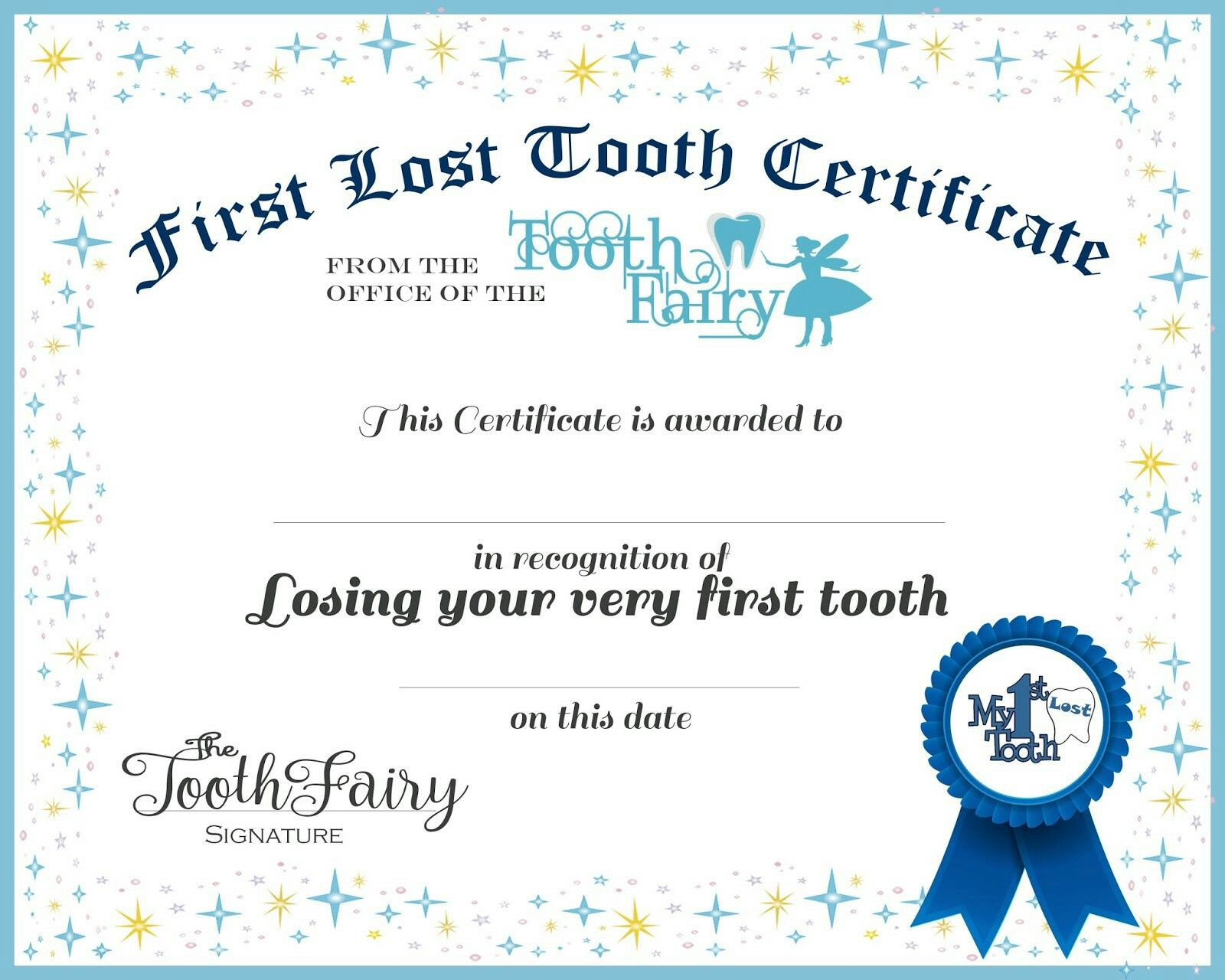 19 Tooth Fairy Certificate (Printable) Ideas | Tooth Fairy within Free Printable First Lost Tooth Certificate