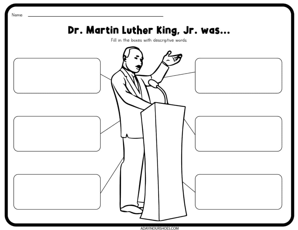 20 Free Printable Mlk Activities For Kids for Free Printable Martin Luther King Jr Worksheets For Kindergarten