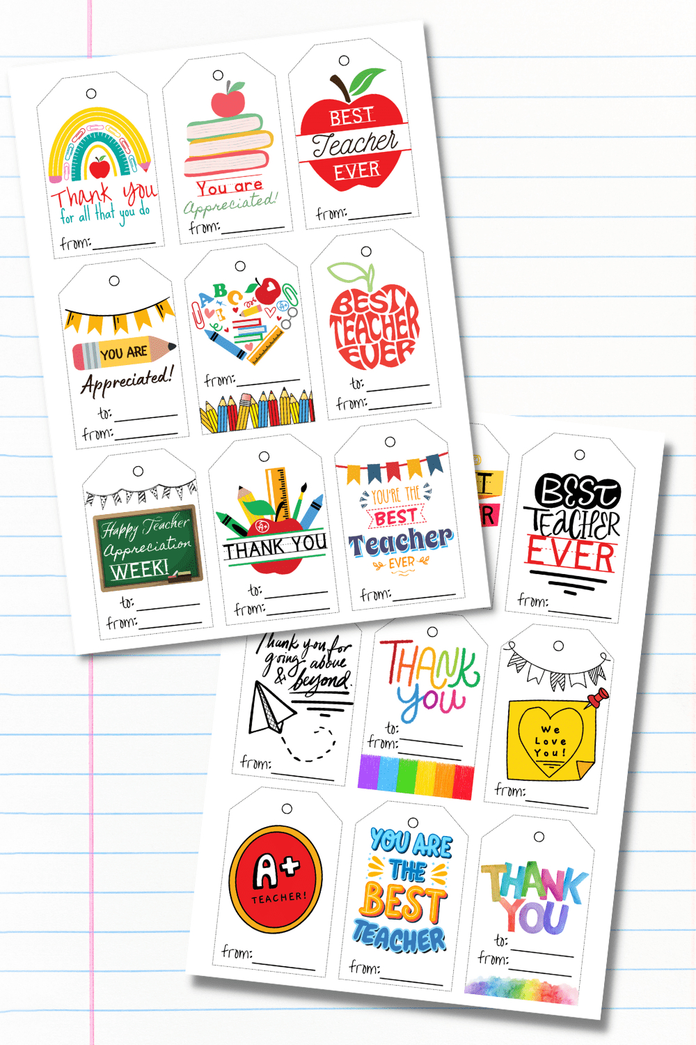 20 Free Printable Teacher Appreciation Tags - Prudent Penny Pincher with regard to Free Printable Tags For Teacher Appreciation