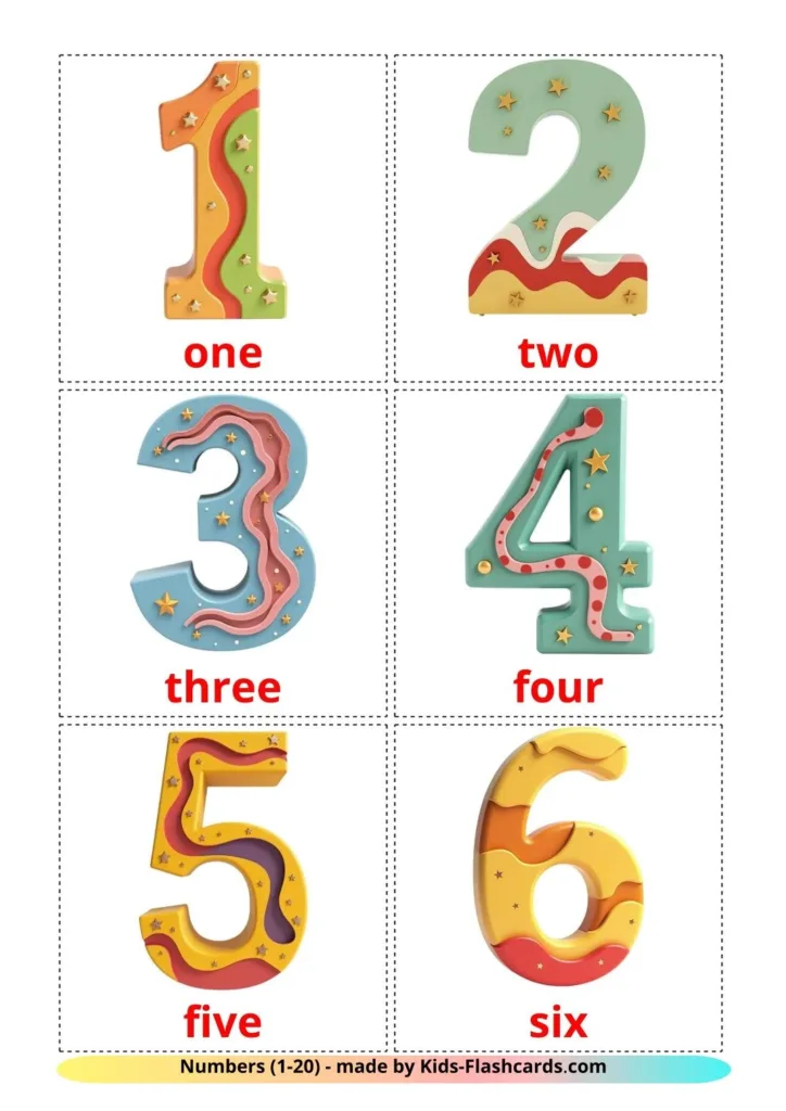 20 Printable Numbers (1 20) Flashcards In English (Free Pdf) Pertaining To Free Printable Numbers 1 20 20 Printable Numbers (1 20) Flashcards In English (Free Pdf) Pertaining To Free Printable Numbers 1 20