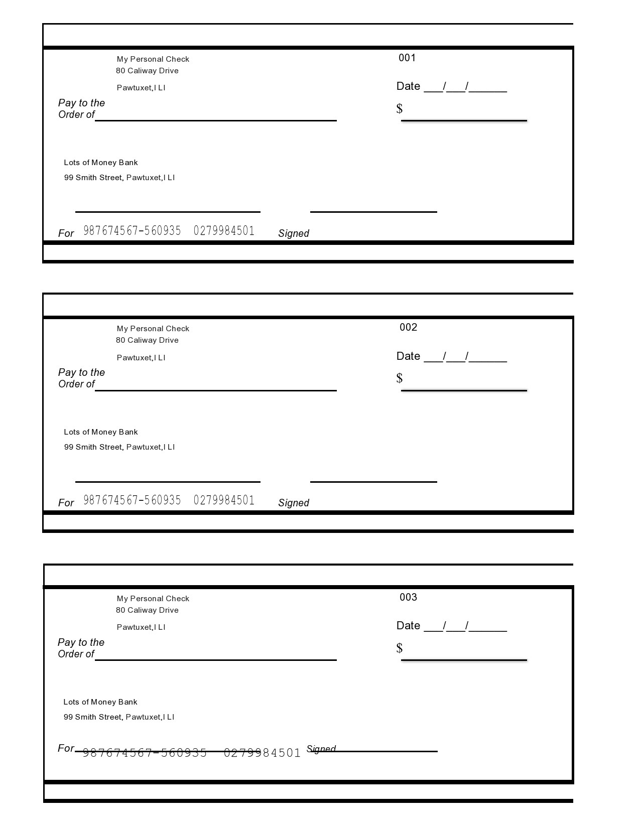 23 Blank Check Templates (Real &amp;amp; Fake) ᐅ Templatelab in Free Printable Blank Checks