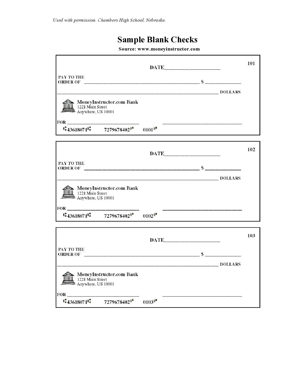 23 Blank Check Templates (Real &amp;amp; Fake) ᐅ Templatelab intended for Free Printable Blank Checks