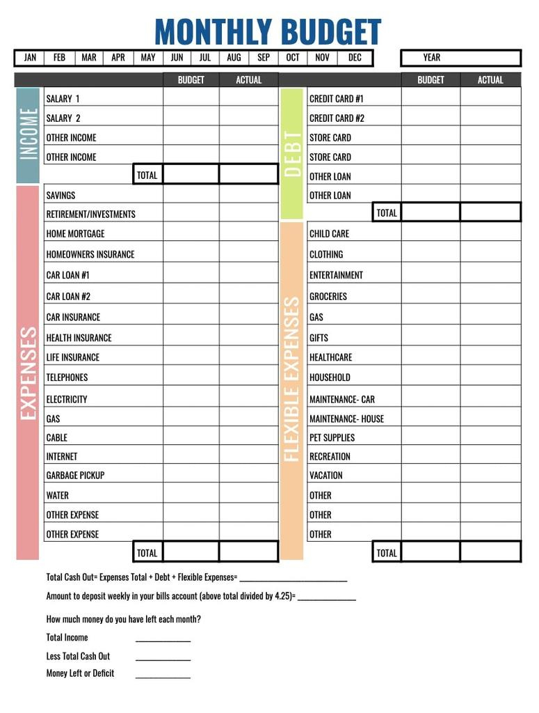 23 Budget Printables To Track Your Family&<h2>039;S Expenses | Develop Within Free Printable Monthly Household Budget Sheet 23 Budget Printables To Track Your Family&<h2>039;S Expenses | Develop Within Free Printable Monthly Household Budget Sheet