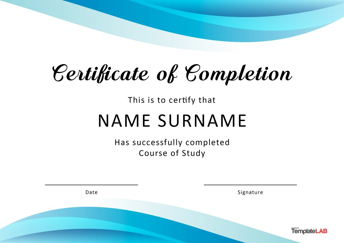 23 Free Certificate Of Completion Templates [Word, Powerpoint] intended for Certificate of Completion Template Free Printable
