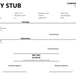 24 Free Pay Stub Templates [Word, Excel, Pdf]   Templatelab In Free Printable Check Stubs Download