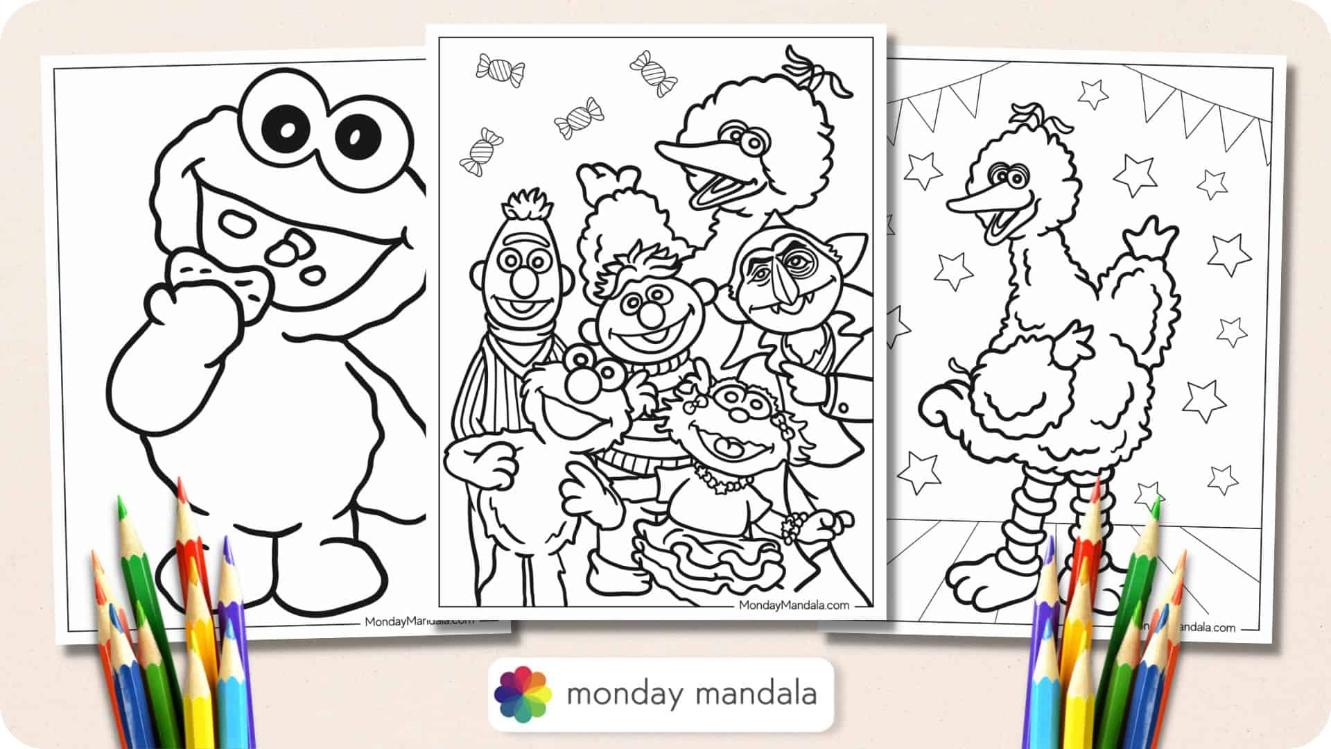 26 Sesame Street Coloring Pages (Free Pdf Printables) for Free Printable Coloring Pages Sesame Street Characters
