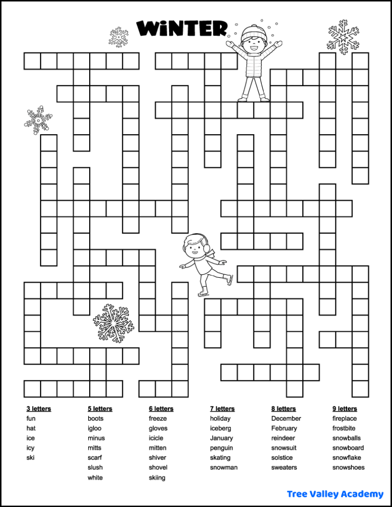 27 Printable Winter Word Puzzles Tree Valley Academy With Free Printable Variety Puzzles 27 Printable Winter Word Puzzles Tree Valley Academy With Free Printable Variety Puzzles