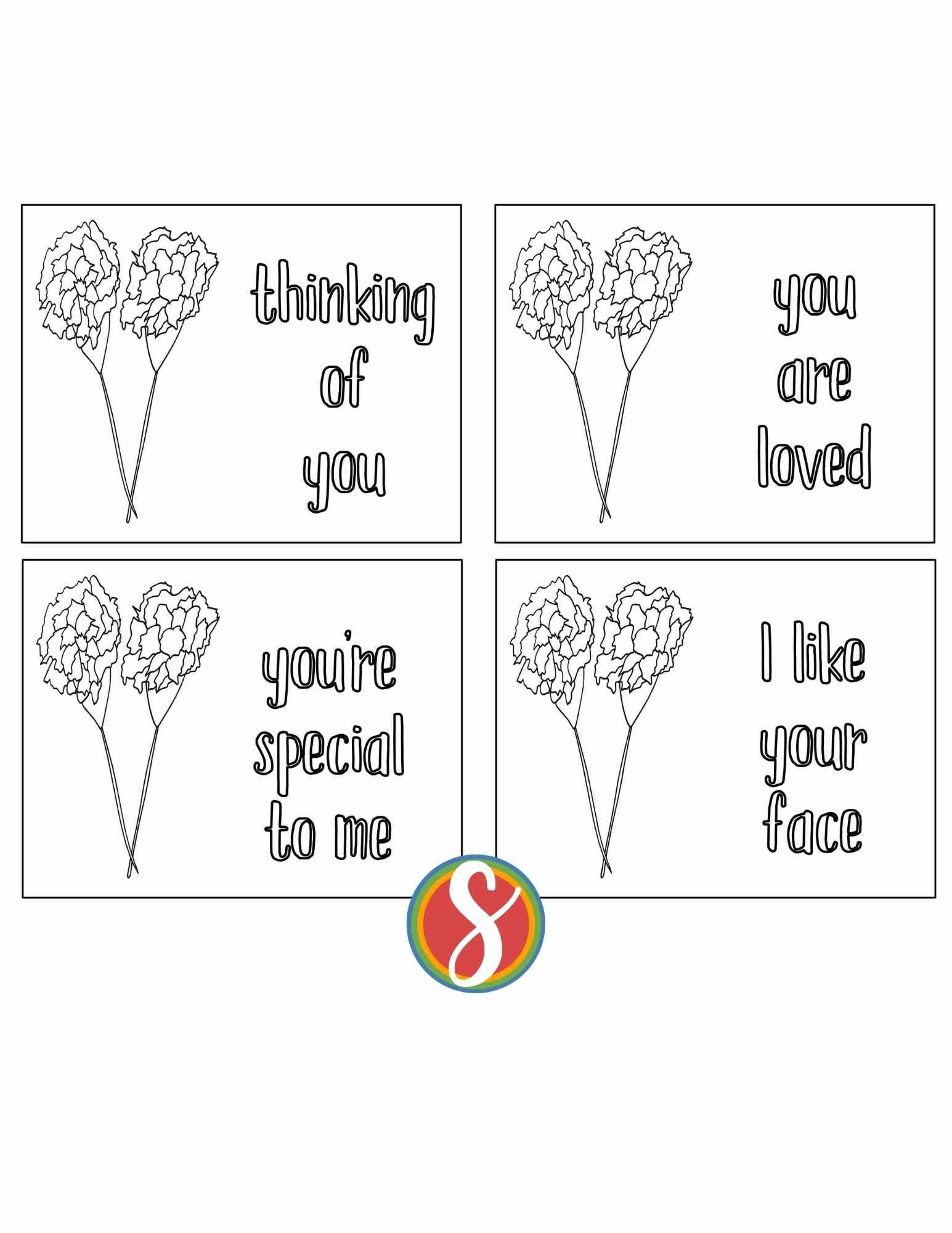 28 Free &amp;quot;Thinking Of You&amp;quot; Cards To Color — Stevie Doodles in Free Printable Color Your Own Cards