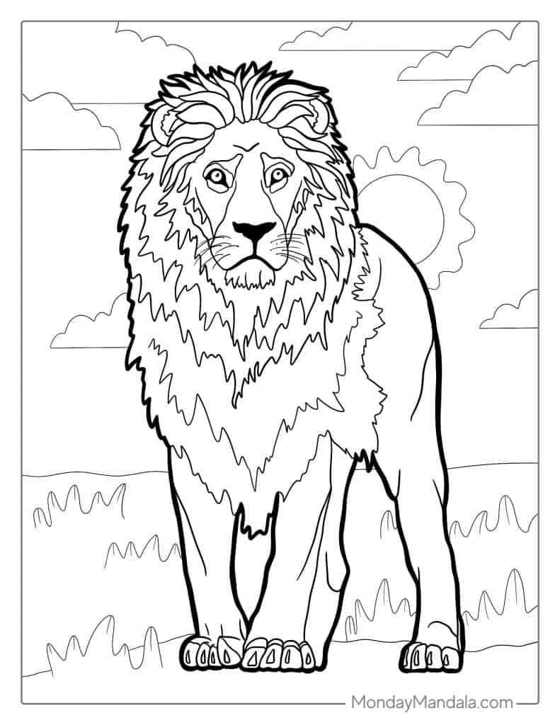 28 Lion Coloring Pages (Free Pdf Printables) throughout Free Printable Picture of a Lion