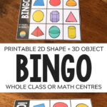 2D Shape + 3D Object Bingo Game For 3D Shape Bingo Free Printable