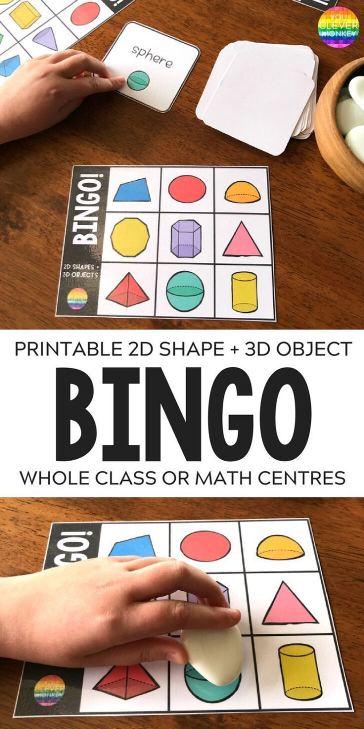 3D Shape Bingo Free Printable