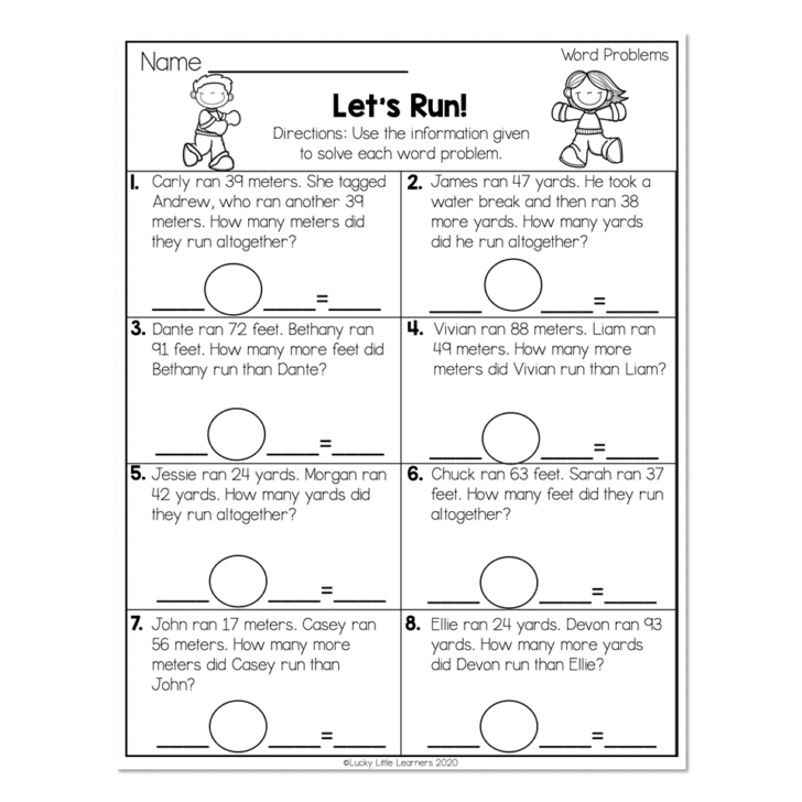 Free Printable Math Word Problems For 2nd Grade