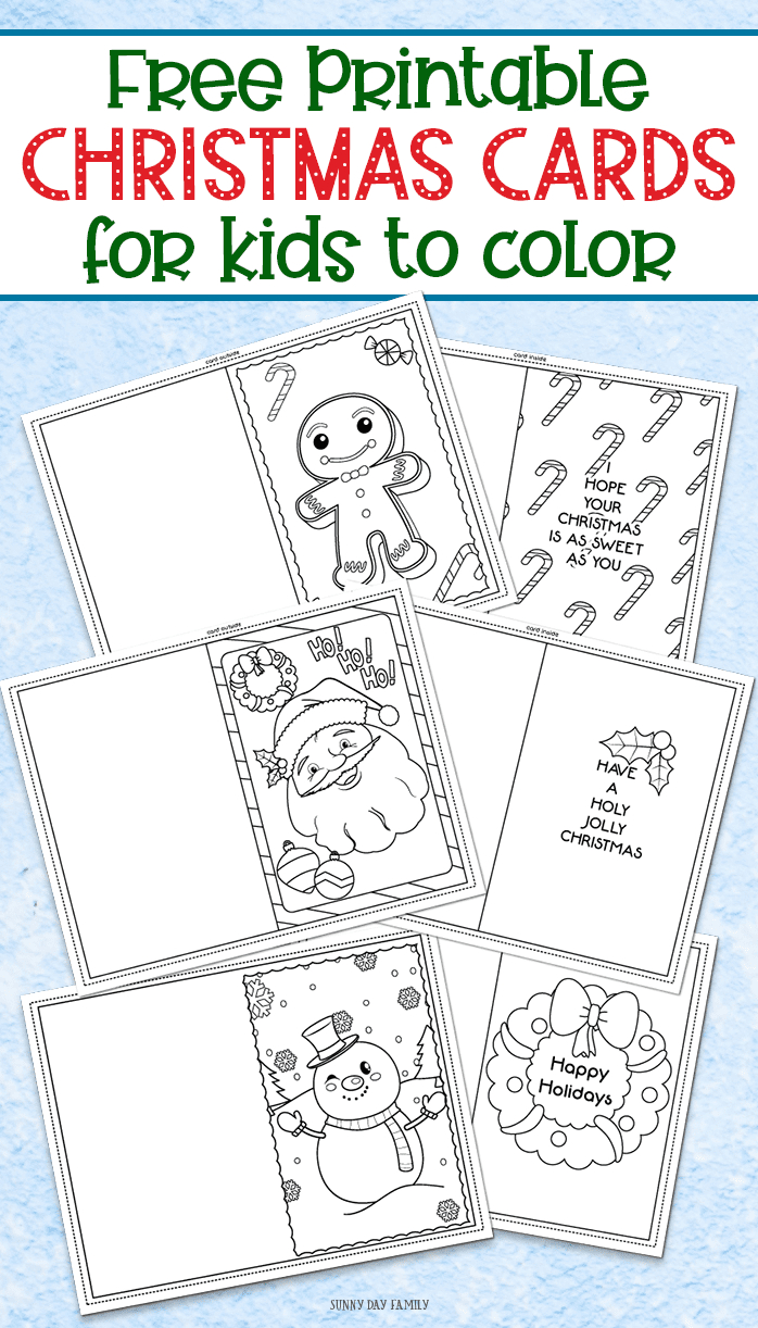3 Free Printable Christmas Cards For Kids To Color | Sunny Day Family with Free Printable Christmas Cards