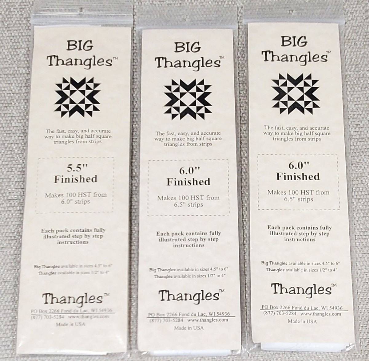 3 Pkgs. Big Thangles Paper Template Strips Hst New 5½&amp;quot; &amp;amp; 6&amp;quot; Quilting regarding Printable Thangles Free