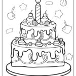 30 Cake Coloring Pages (Free Pdf Printables) In Free Printable Pictures Of Birthday Cakes