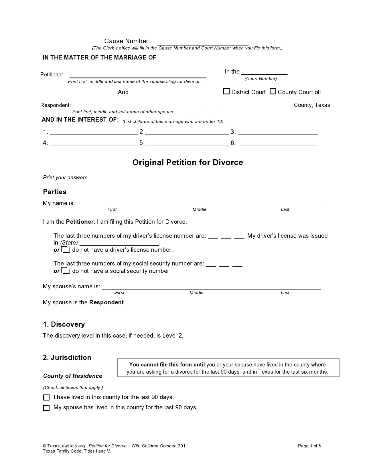 30 Free Divorce Papers (Real &amp;amp; Fake) - Templatearchive regarding Free Printable Divorce Papers