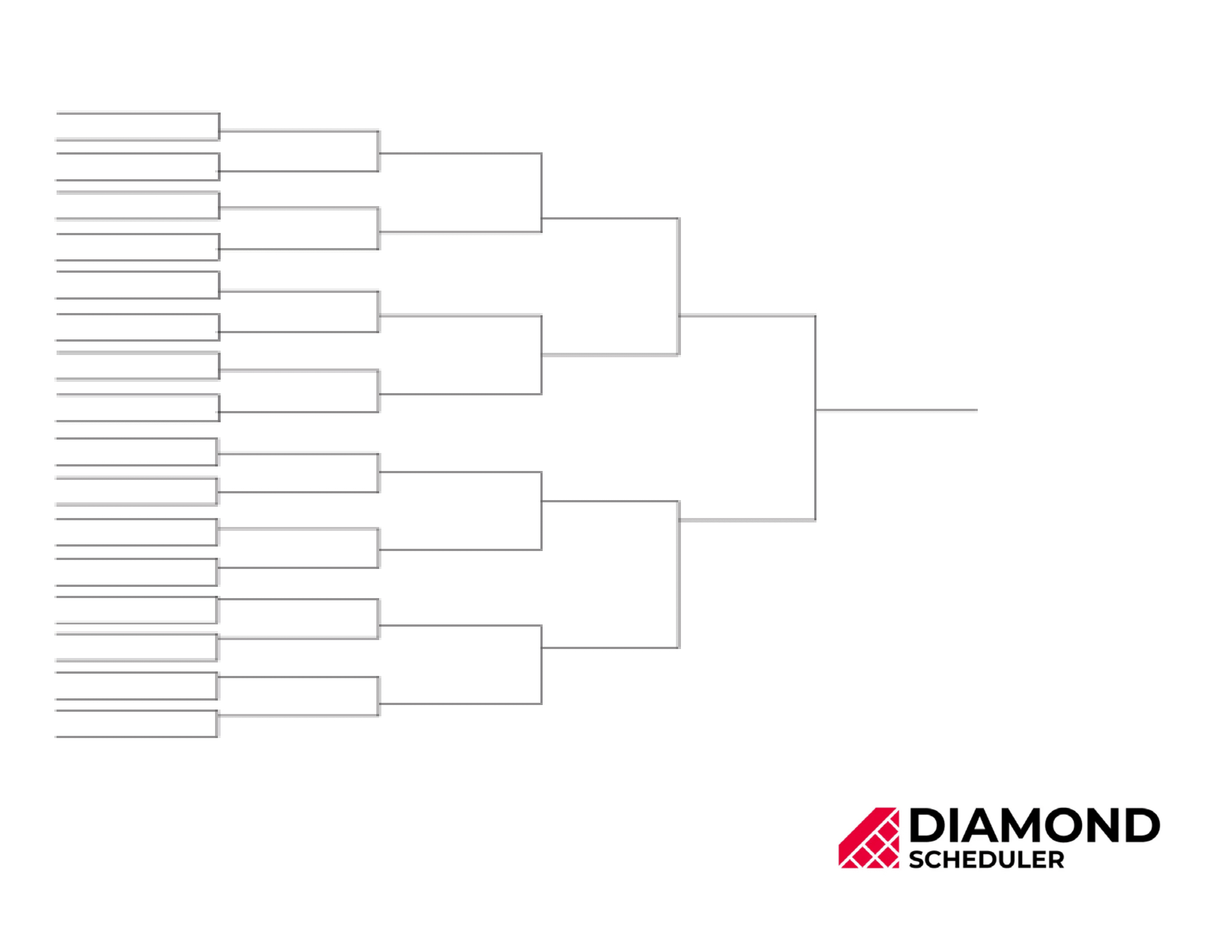 32-Team Single Elimination Bracket Printable | Diamond Scheduler in Free Printable Wrestling Brackets