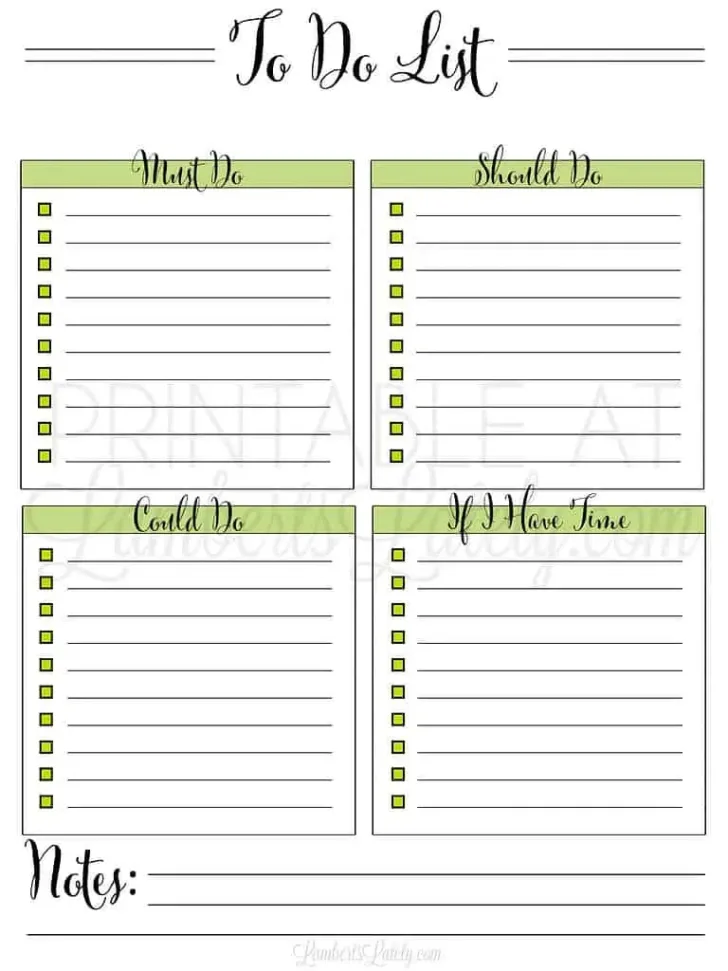 To Do List Free Printable