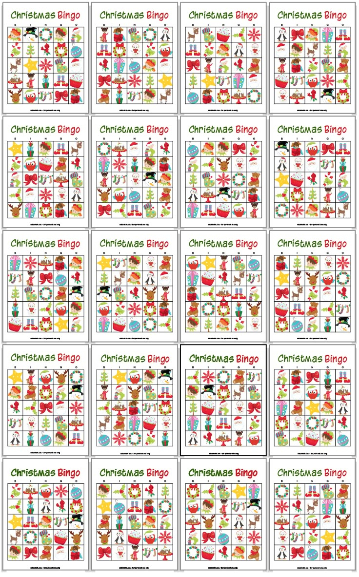 34 Printable Christmas Bingo Cards within Free Printable Christmas Bingo Cards