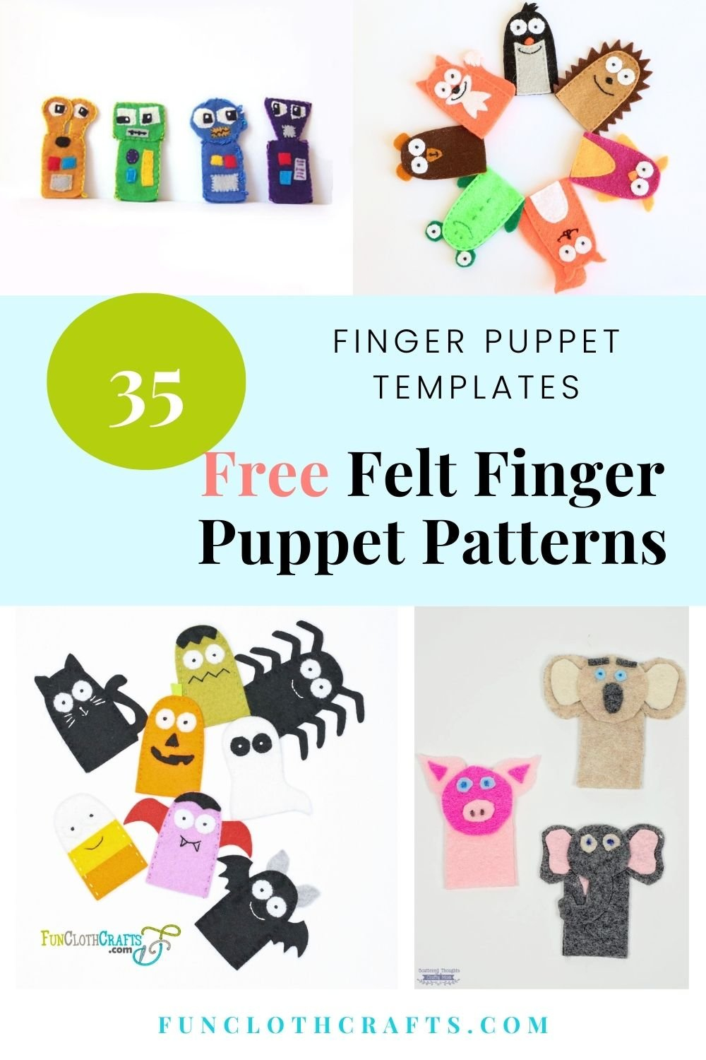 35 Free Felt Finger Puppet Patterns | Fun Cloth Crafts - Felt throughout Free Printable Finger Puppet Templates