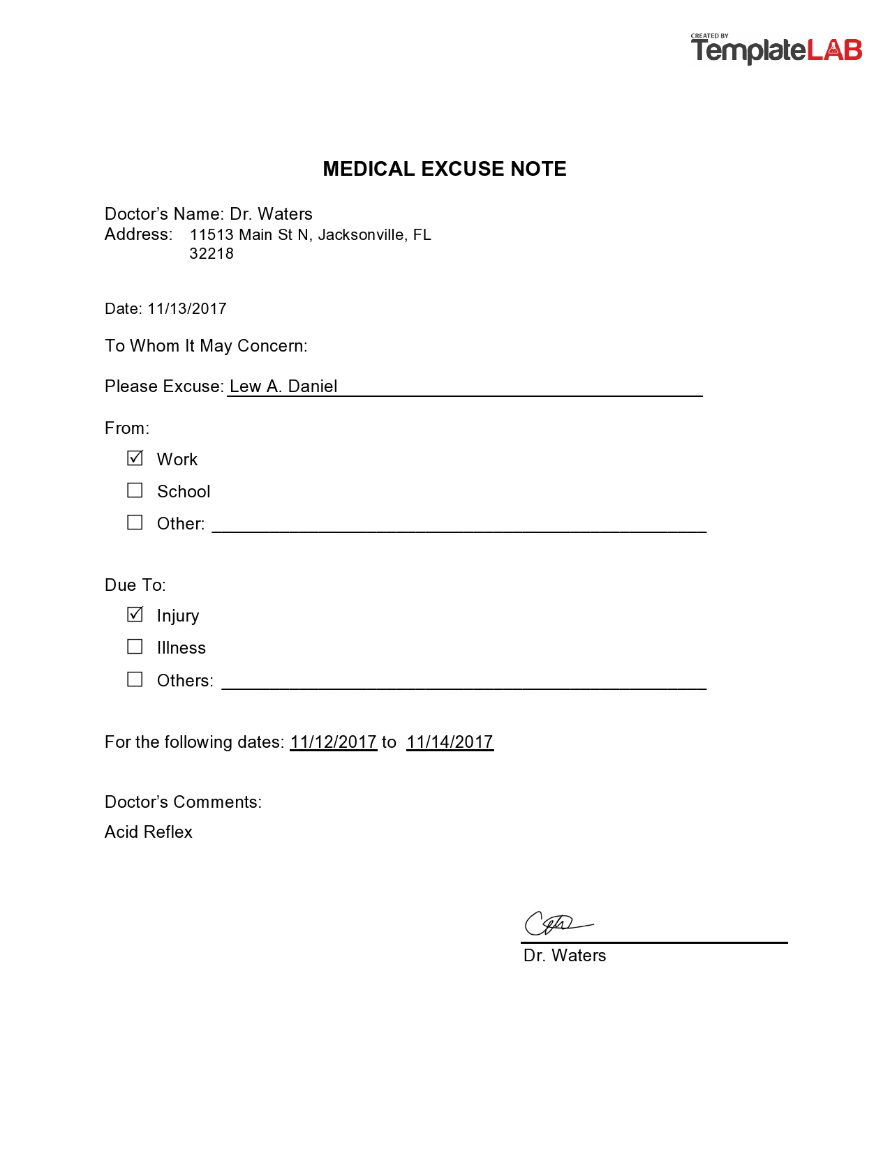 36 Free Doctor Note Templates [For Work Or School] pertaining to Free Printable Doctors Note For Work