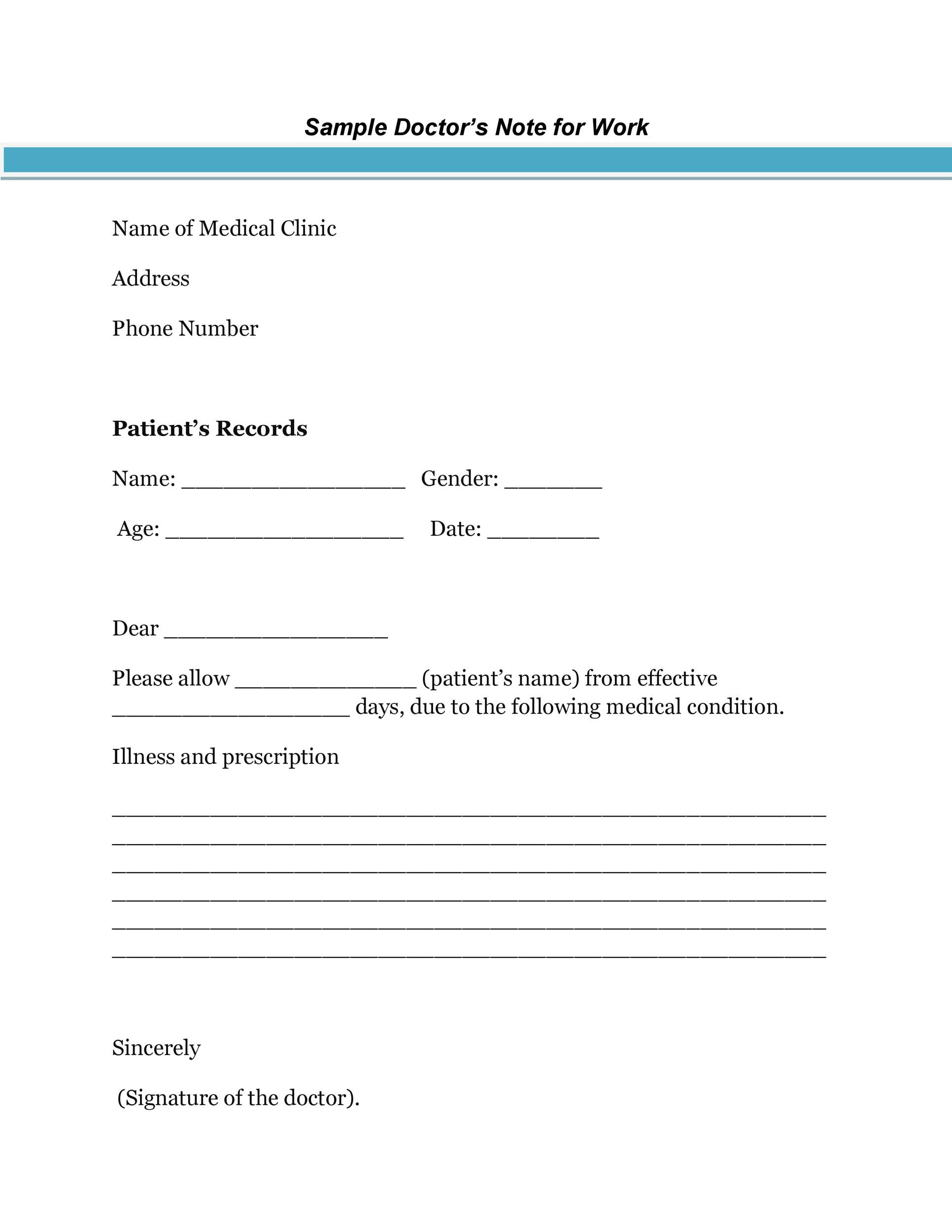 36 Free Doctor Note Templates [For Work Or School] throughout Free Printable Doctors Note For Work