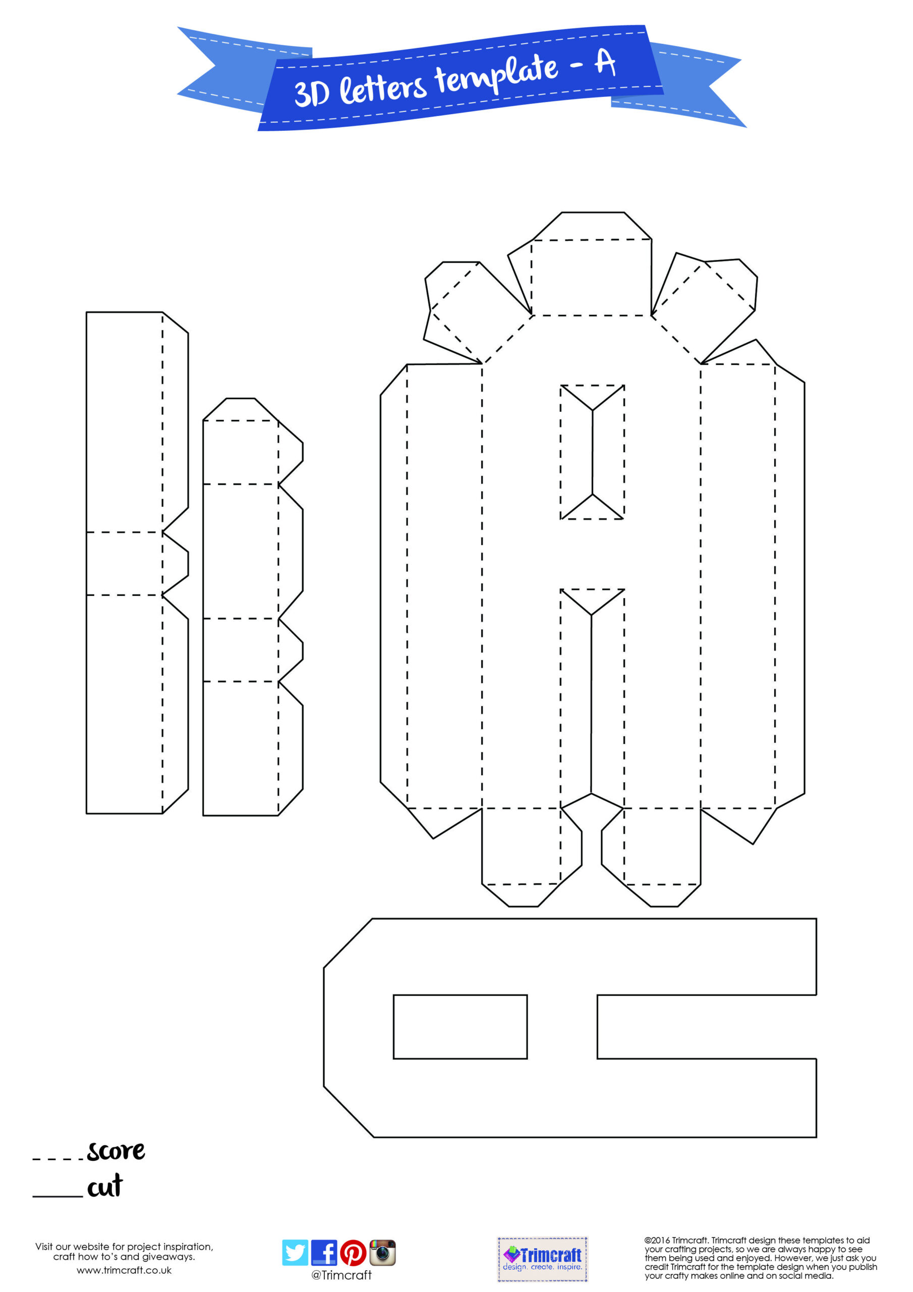 3D Letter Template within Free Printable 3D Letters