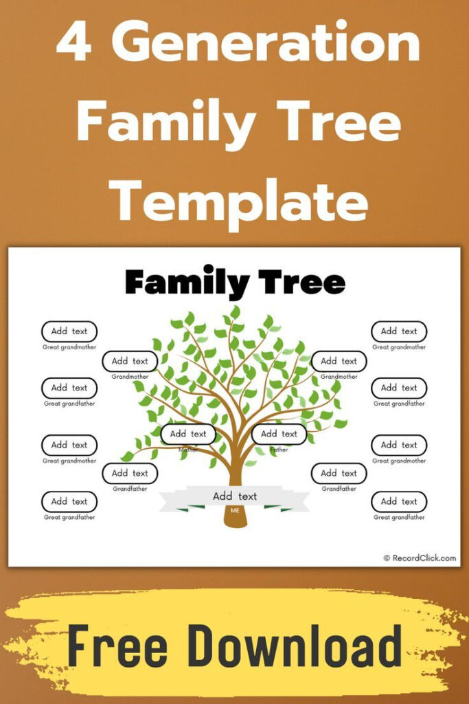 4 Generation Family Tree Template Intended For Free Printable Family Tree Template 4 Generations