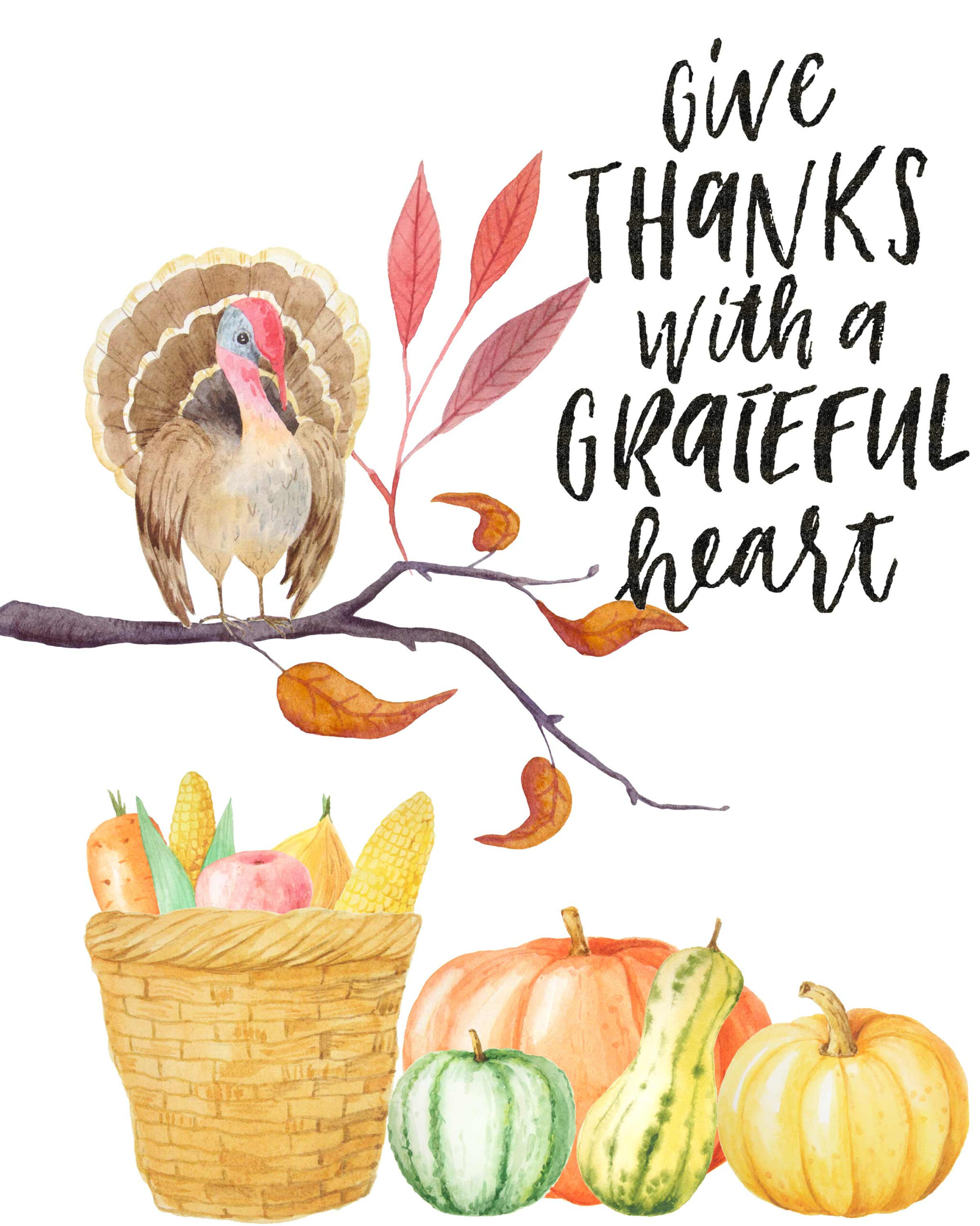 4 Gorgeous Free Printable Thanksgiving Wall Art Designs in Free Printable Thanksgiving Graphics
