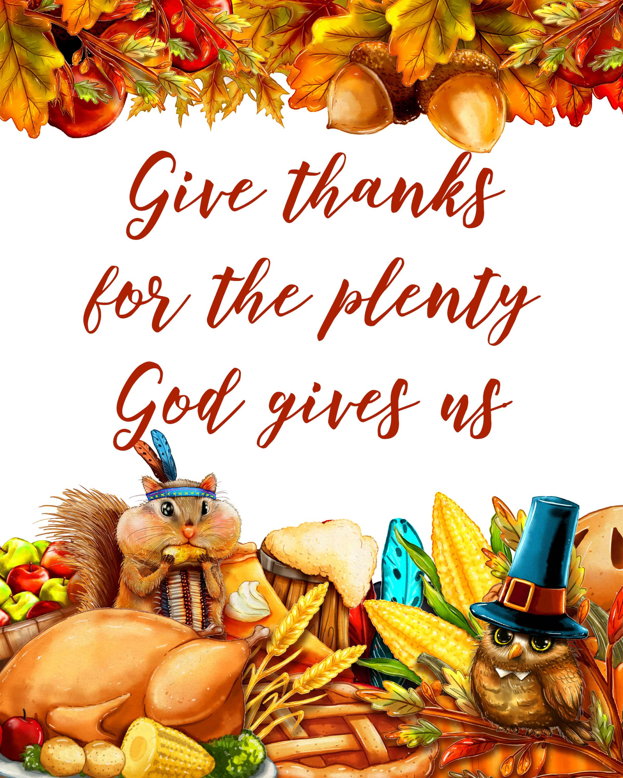 4 Gorgeous Free Printable Thanksgiving Wall Art Designs regarding Free Printable Thanksgiving Graphics