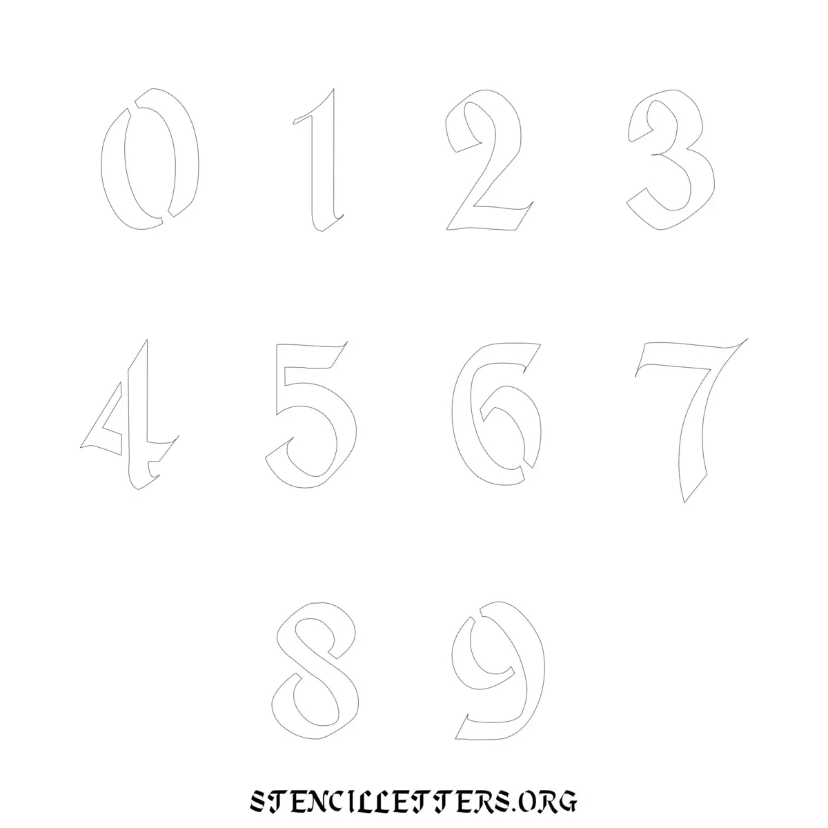 4 Inch To 10 Inch Printable Number Stencils - Stencil Letters Org intended for Free Printable 4 Inch Number Stencils
