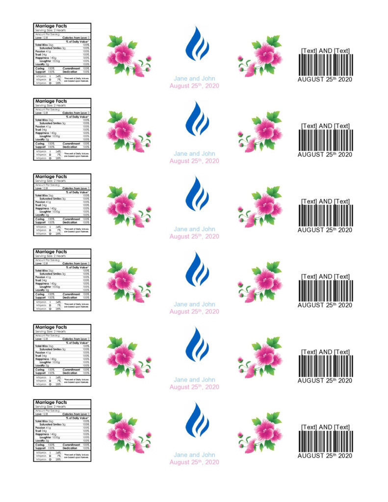 40 Editable Water Bottle Label Templates (100% Free) Inside Free Printable Water Bottle Label Template 40 Editable Water Bottle Label Templates (100% Free) Inside Free Printable Water Bottle Label Template