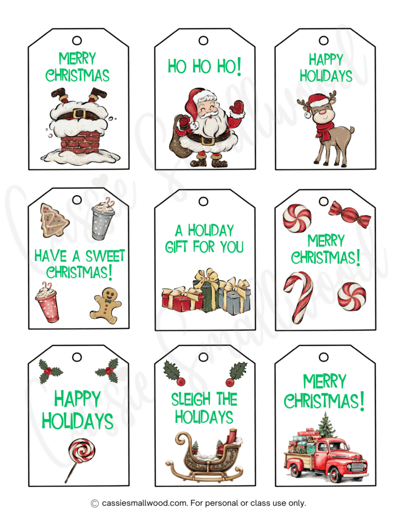 400+ Cutest Printable Christmas Tags (Free Pdf) - Cassie Smallwood within Free Printable Happy Holidays Gift Tags