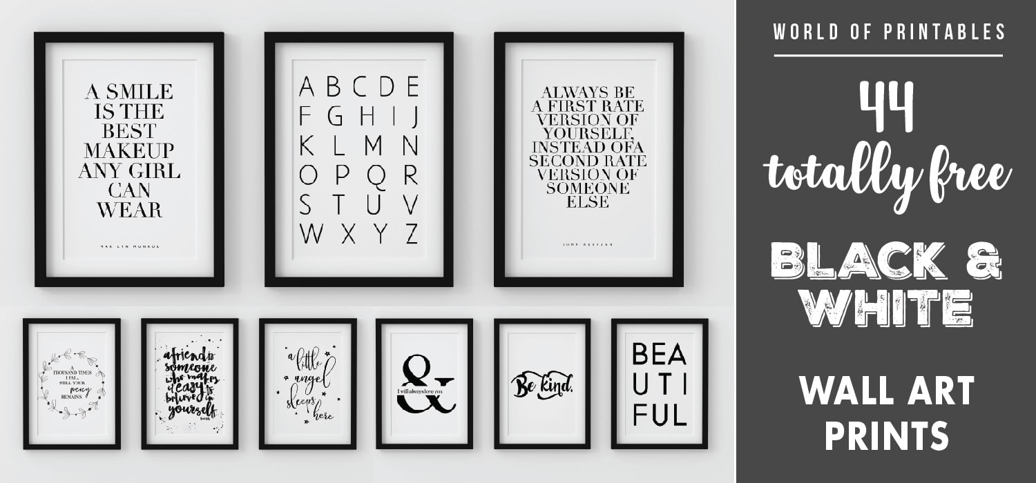 44 Free Modern Black And White Wall Art Printables - World Of pertaining to Free Black and White Printable Art