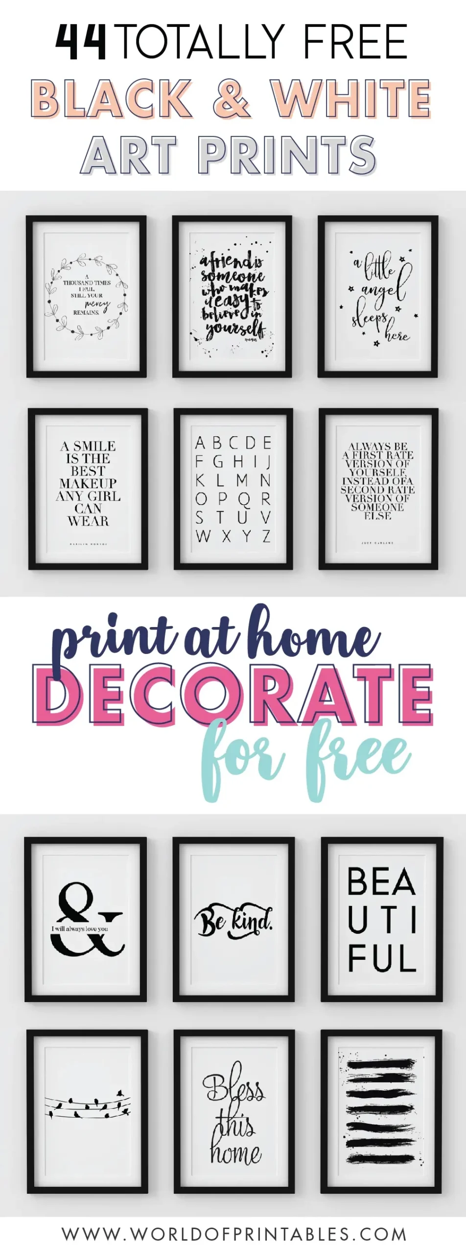 44 Free Modern Black And White Wall Art Printables - World Of regarding Free Printable Wall Art Black and White